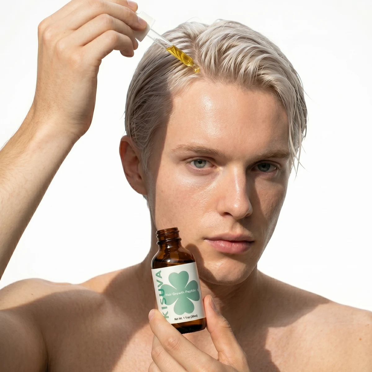 Blonde man with healthy hair