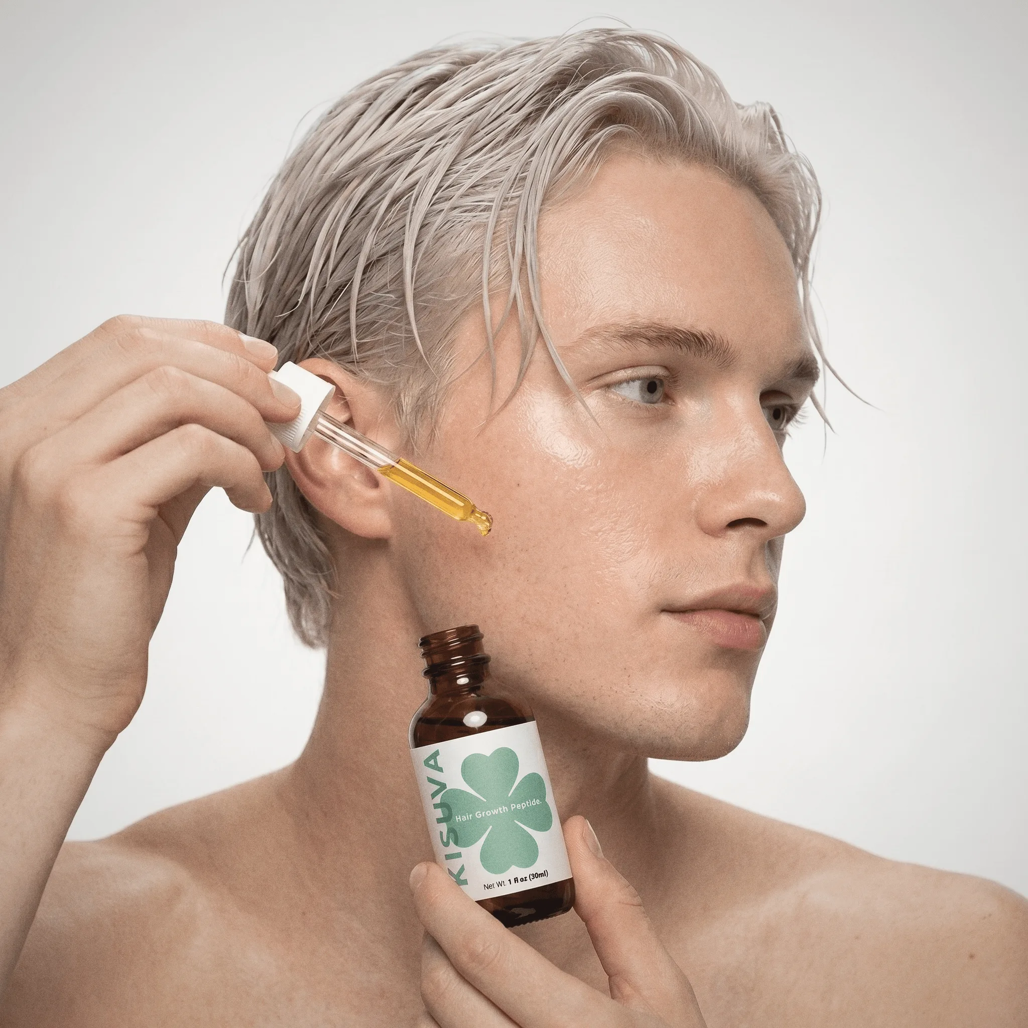 Blonde man with healthy hair