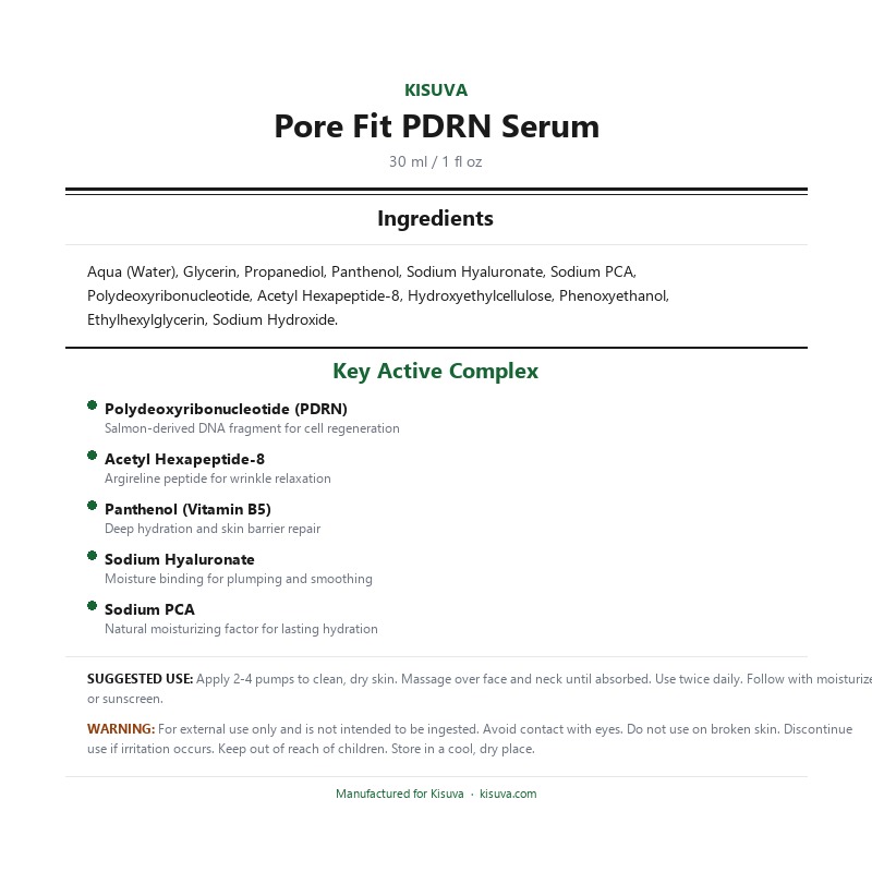 PDRN Serum - Supplement Facts